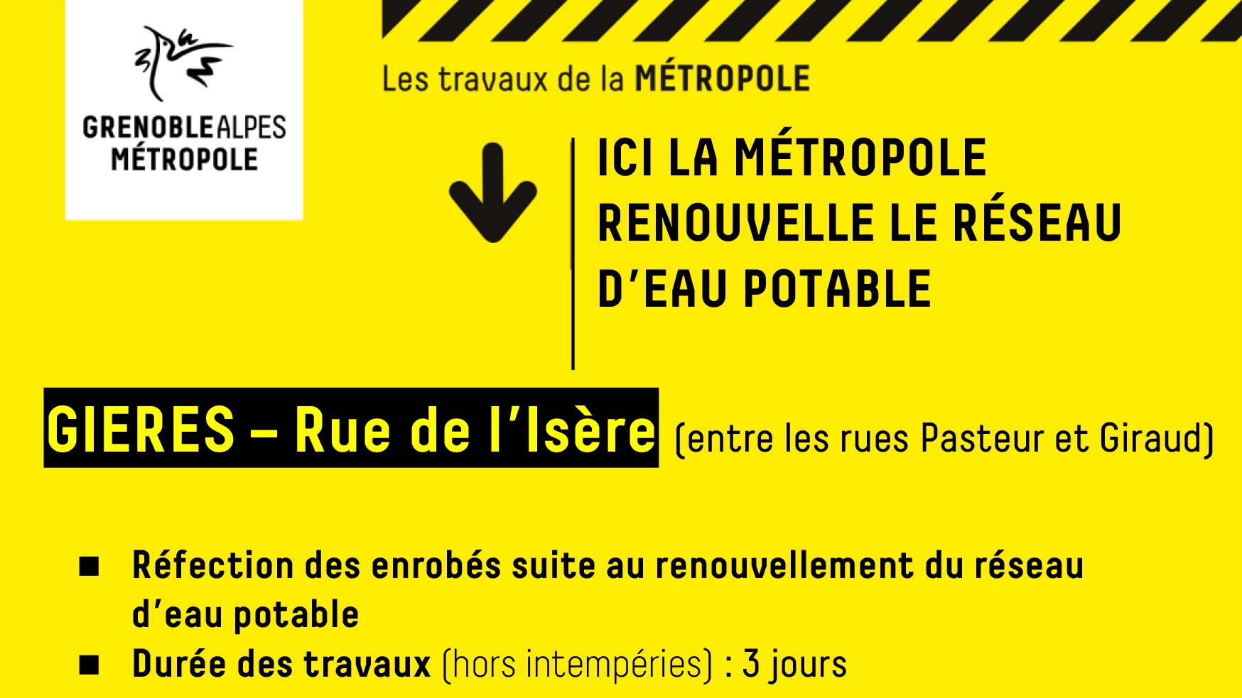 Travaux rue de l'Isère
