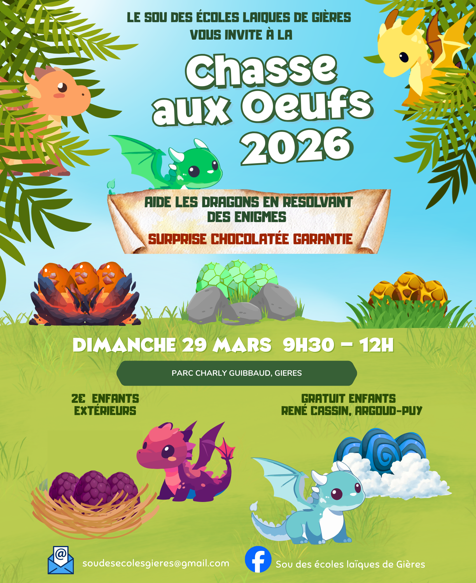 Chasse aux oeufs 2026 panneau lumineuxOK 310 x 380 mm